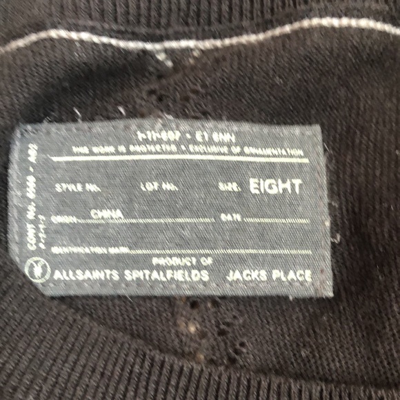 Allsaints black and grey sweater. 8/M - Picture 7 of 11